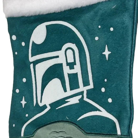 Star Wars Mandalorian baby Yoda Stocking NWT Glittery - Picture 3 of 7